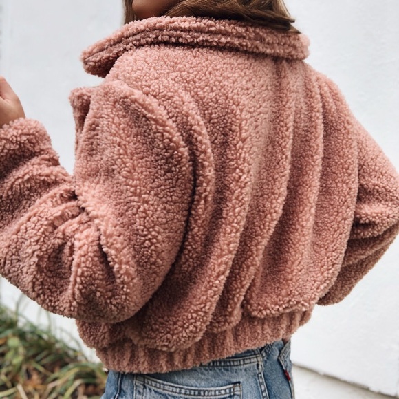 Last 1✨Faux Fur Teddy Jacket - BriBri Mauve - Picture 3 of 8